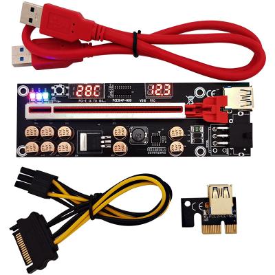 China 1X Riser Card VER016 Adapter PCI-e Card to USB 3.0 SATA Cable Extra 16X 6 to 10 Pin Power Capacitor for Graphics Card for sale