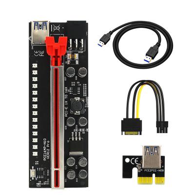 China 010s Adapter PCI-e Pro Card Riser Card Ver12 PCI e Riser 1x at 16x Extra with LED 009S Flash 009s Plus Gpu Risers for sale