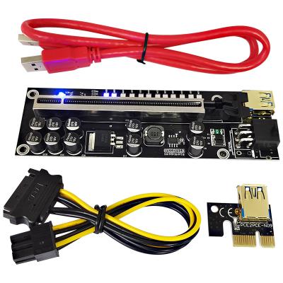 China Adapter PCI-e Card Pcie Riser Card VER V011pro PLUS Riser 011pro Plus 1X 16X To 011 Pro Express Riser Card Adapter With 12 LED for sale