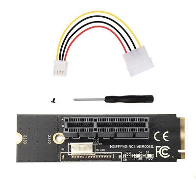 China New Black NGFF M.2 To PCI-E 4X Riser Card M2 Key M To PCIe X4 Adapter With LED Voltage Indicator As Picture for sale