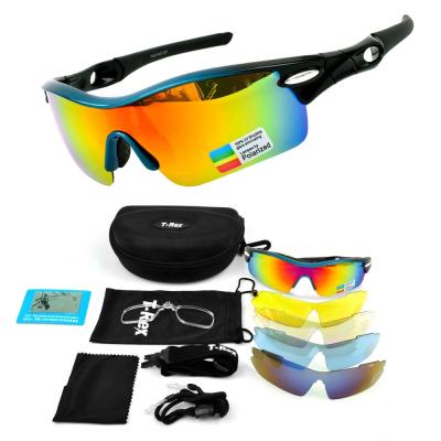 China Sports Sunglasses UV400 Fishing Outdoor Mirror Sports Unisex Polarized Sunglasses With Interchangeable Lenses for sale