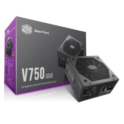 China Cooler Master V750 Full Desktop Gold V2 Modular, 750W, Gold 80+ Efficiency, Semi-fanless Operation, High-efficiency 16AWG PCIe Cables for sale