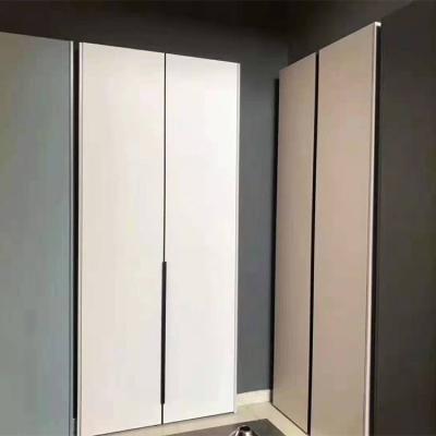 China New Design Luxury Custom Sintered Stone Wardrobe With Aluminum Alloy Frame Rock Plate Closet Embedded Storage Cabinet for sale