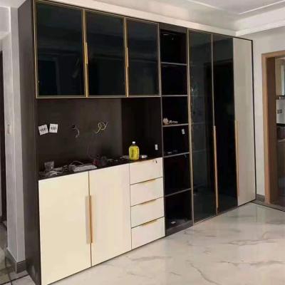 China Custom 6MM Sintered Stone Wardrobe Rock Bedroom Furniture Custom New Design Luxury Dressing Room Luxury Design for sale