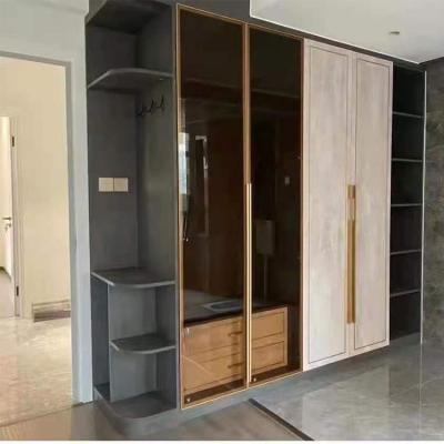 China Custom 6MM sintered stone Italianate bedroom furniture custom made rock plate luxury dressing room new design luxury wardrobe for sale