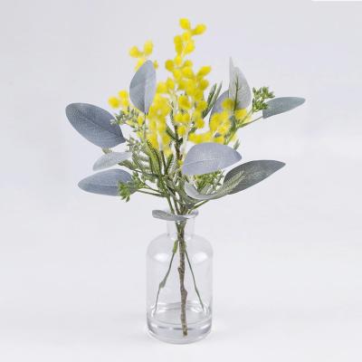 China Wholesale Home Decoration Fashion New Year Plastic Yellow Faux Flowers In Vase for sale