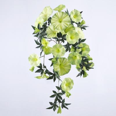 China Factory Wholesale 68 Cm Premium Artificial Petunia Home Decoration Cream Green Parties Hanging Bush for sale