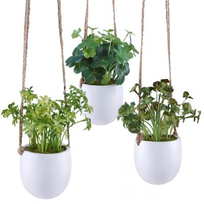 China High Quality Creative Polyresin Home Decoration Hanging Daily Polyresin Pot Faux Plants for sale