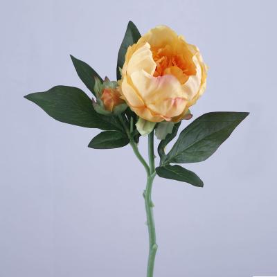 China 30 Cm Design Decoration Fashion Home Fine Touch Real Rose Single With 1 Flower 1 Bud Mothers Day Cloth Artificial Rose for sale