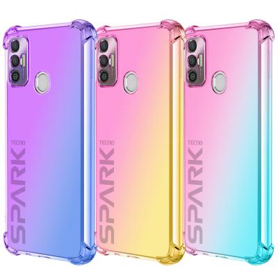 China TECNO Gradient Plastic Phone Case SPARK7pro Shockproof Phone Case For SPARK7 SPARK7P for sale