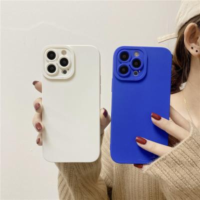 China 2020 NEW Pure Silicon Color Uplift Frosted Soft TPU Phone Case For iPhone13ProMax Phone 12pro Phone 11 for sale