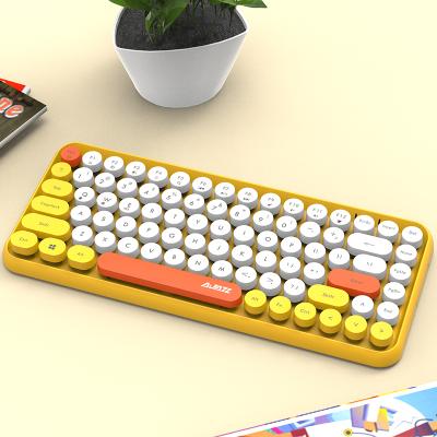 China Anti-Ghosting 2022 AJAZZ 308I 84 Keys BT Round Key Desktop Retro Keyboard Wireless Typewriter for Windows IOS Android Desktop Keyboard for sale