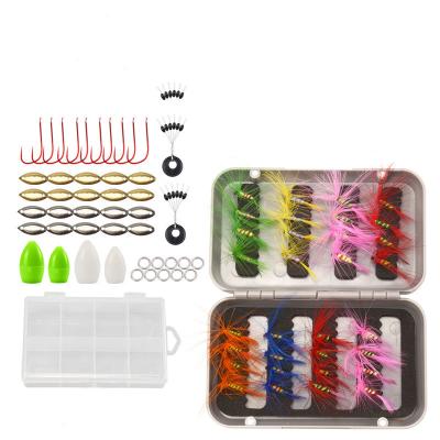 China Durable High Quality Melon Seed Sequin Hair Hook Bait Caster Swim Bait Set Fruit Fly Lure Combo Float Fishing for sale