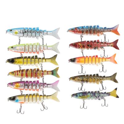 China Durable Be Meticulous In Plastic Design 20g 3d Color Decoration Fish King Bait Sinking Abs Eyes 8 Segment Bionic Fishing Lures for sale