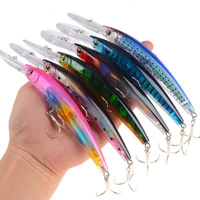 China Durable Minnow 170mm 24g Bass Lures Fishing Lure Boat Bait Tackle with Ring Beads for sale