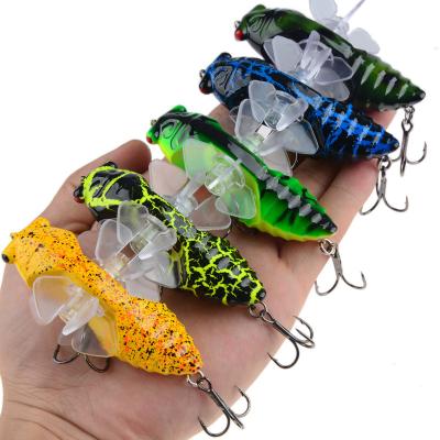 China Durable Hot Sale Lure Minow Bait Cicada Float Bait With Spinning Wings for sale