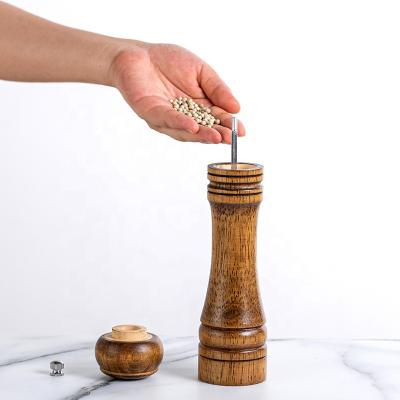 China Modern 100pcs Laser Engraving YOUR LOGO 8 Inch - Large Wooden Salt And Pepper Grinder Mill Set For Cooking for sale