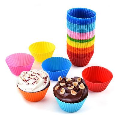 China Amazon Sustainable Hot Selling 2022 Food Grade Silicone Reusable Muffin Cupcake Baking Cups for sale