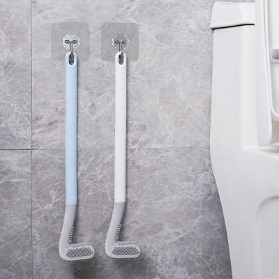 China Viable Customize Wrapping Silicone Golf Toilet Bowl Cleaner Brush Wall Mounted Flexible Bendable Tool For Bathroom for sale