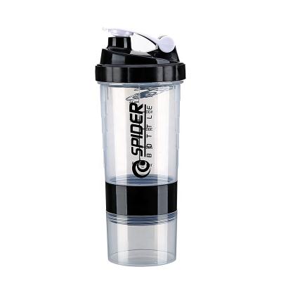 China Travel Viable 500ml /0.5 L Black Clear GYM Fitness Sport Water Bottles Spice Pill Shaker Bottles Plastic Bottle Suppliers for sale