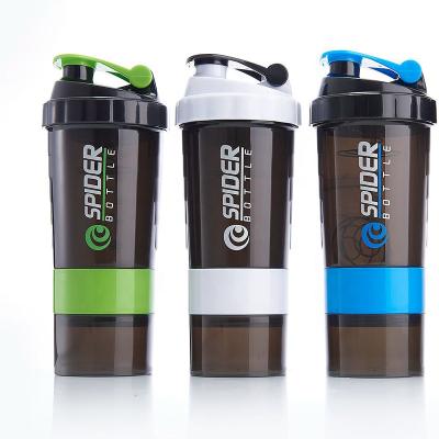 China Custom Logo 500ml Sports Water Bottles Smoothie Blender Viable Gym Plastic Protein Shaker Cup Bottle For Drinking for sale