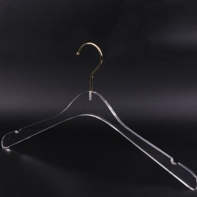 China SHOW OFF wholesale clear acrylic hanger for clothing, wide men show off acrylic garment hanger for sale