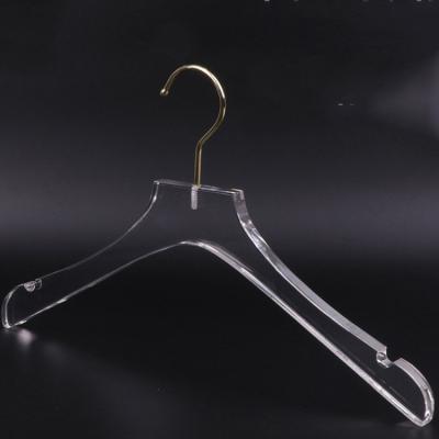 China SHOW COLOR cheap bulk plastic custom size hook logo acrylic clothing coat hanger for sale