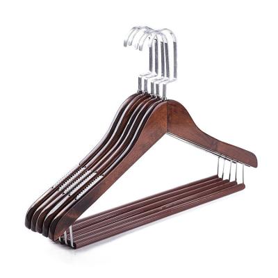 China Luxury Wholesale Wooden Women's Hangers Modern Design Morden Solid Wood Top Hanger for sale