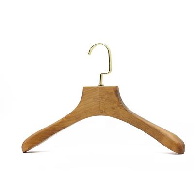 China Morden Wholesales Luxury High End Luxury Beech Wood Top Custom Hangers For Clothes, Males In Boutique Jacket Hangers for sale