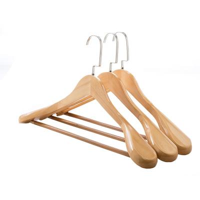 China Customized Wholesale Traditional Factory Price Logo Hotel Wooden Top Hangers for sale