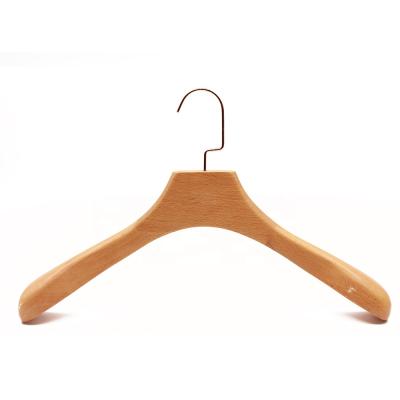 China Wholesale Customized Morden Gold Shiny Beech Luxury Wooden Display Hanger for sale