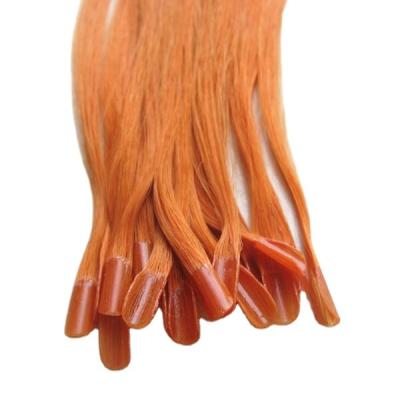 China Silky Straight Wave Nail Hair Extensions With Remy Hair 100 Strands Whiten Blonde U Tip Nail Hair Extensions for sale