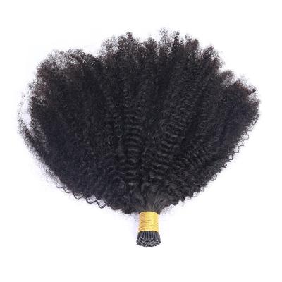 China Silky Straight Wave I Tip Curly Remy Human Hair Extension Afro Double Drawn I-Tip Hair Extension for sale