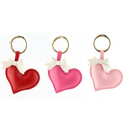 China Fashionable Advanced PU Key Ring Good Looking Pu Cheap Exquisite Heart Shaped Key Buckle for sale