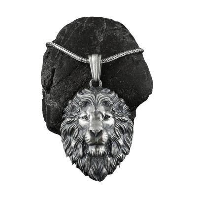 China Personalized Lion Head Pendant Necklace Men's Metal Religious Hip Hop Necklace Border Jewelry for sale