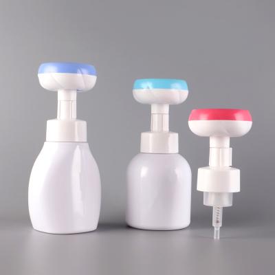 China Custom Plastic Liquid Hand Soap Dispenser Pump Personal Care Products Flower Shape Foaming Bottle for sale