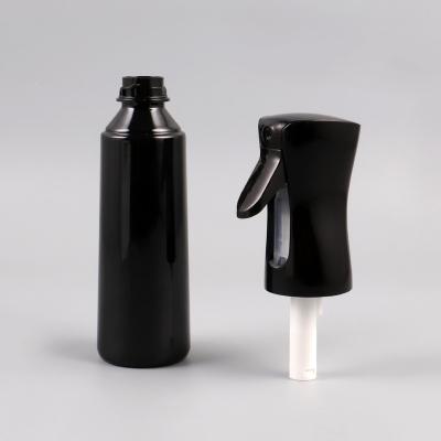 China Black 300ml Refillable Empty Plastic Trigger Sprayer Refillable Fine Mist Hairspray Bottle for sale