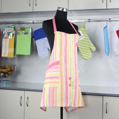 China New Design Reusable Cotton Strips Apron Baker Apron Home Kitchen Apron for sale