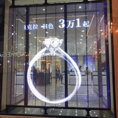 China Shopping Mall Advertising P3.91 P7.81 Indoor Window Glass Led Video Wall Portable Indoor Transparent LED Display Screen for sale