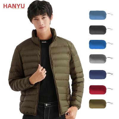 China Packable QUICK DRY in the bag men's blue nylon winter down jacket men's down coat for sale