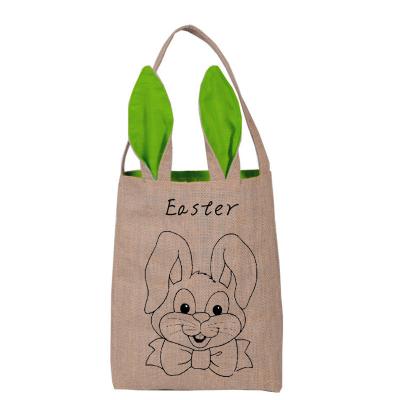 China Custom Handled Different Color Easter Gift Bag Tote Woven Shopping Bags for sale