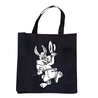 China Custom Reusable Printed Canvas Cotton Tote Bag Easter Bunny Shopping Bag for sale