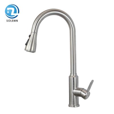 China Modern Manufacturer Stainless Steel Hot and Cold Kitchen Mixer Pull Down Sprayer Black Kitchen Sink Faucet for sale