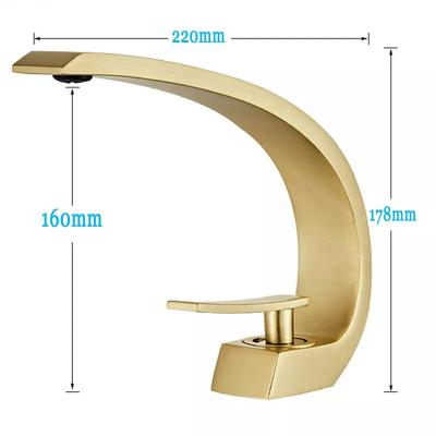 China New Bathroom Luxury Special Accessories Mixer Faucet Gold Basin Faucets Metered Brass Faucets for sale