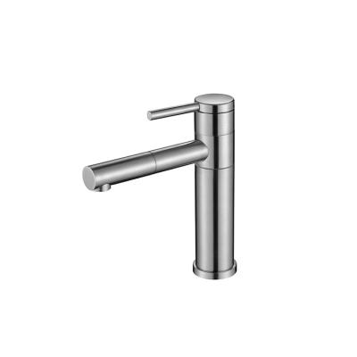 China Metered Faucets Wholesale SUS304 Stainless Steel 360 Rotations Brushed Nickel Bathroom Sink Faucet for sale