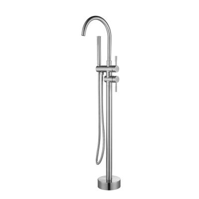 China Metered Faucets Luxury 304 Stainless Steel Two Functions Freestanding Bathtub Faucet for sale