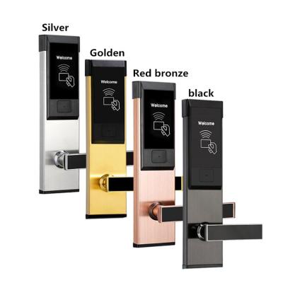 China Hot Selling Waterproof Apartment Hotel Keycard RF Wireless Electric Smart Door Lock With Card for sale