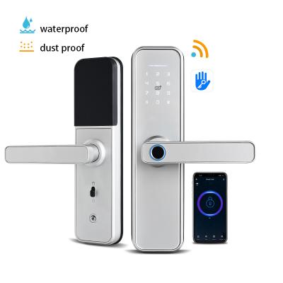 China Open Door Handle Electronic Keyless Electronic Biometric Code Door Lock Fingerprint Wifi Smart Door Lock Open Handle Digital for sale