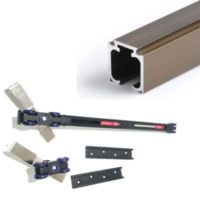 China Modern High Quality Modern Glass Stainless Steel Sliding Door Buffer Sliding Door Damper Two Way Pulley for sale