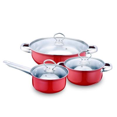 China Sustainable hot selling cookware 6 pcs stainless steel stock / cooking pot set for sale